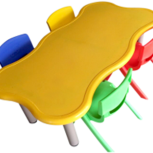 Kindergarten Plastic Wave Table Indoor Kindergarten Furniture for Preschool Kids Tables and Chairs