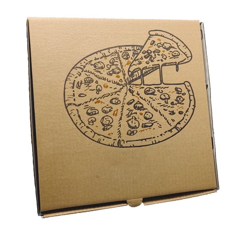 HEECO High Quality Custom Logo Pizza Box Packaging Custom Printed Pizza Boxes Hot Sale Takeaway Disposable Pizza Box