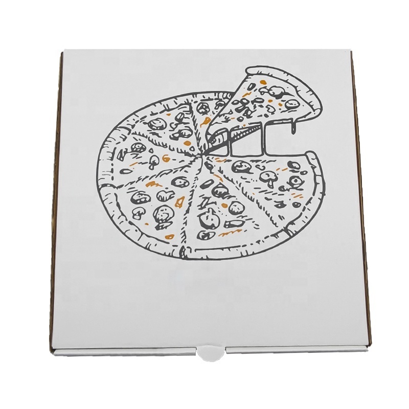 HEECO High Quality Custom Logo Pizza Box Packaging Custom Printed Pizza Boxes Hot Sale Takeaway Disposable Pizza Box