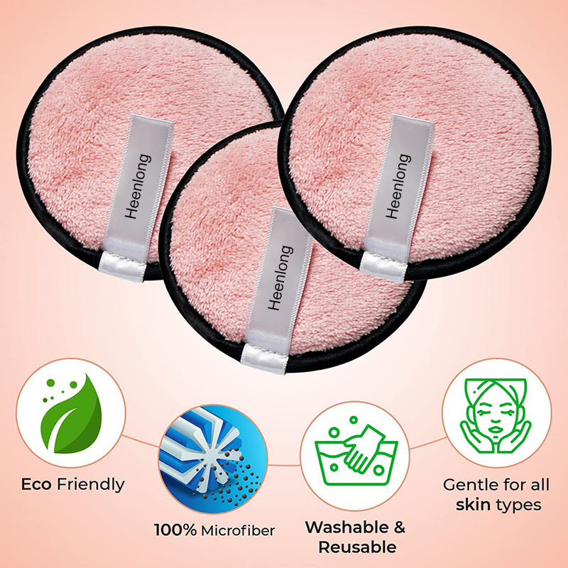 Eco Friendly Natural Reusable Microfiber Sponge Makeup Remover Facial Rounds Beauty Pads