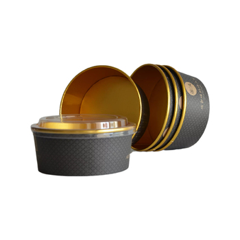 16oz 24oz 32 oz best black paper soup bowls with lids for hot food gold foiled food container paper disposable salad bowls