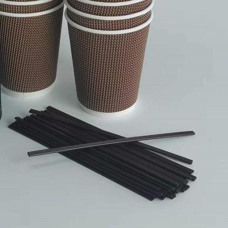 170mm Long 3 Holes Custom Dimension Coffee Cup Stirring Stick Plastic Brown Straw Stirrer