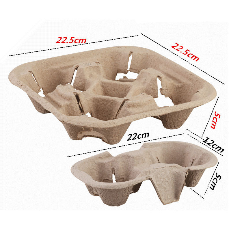 Heepack 4 Compartment Paper Tray Eco Friendly Take Away Coffee Cup Disposable Carrier Paper Cup Holder