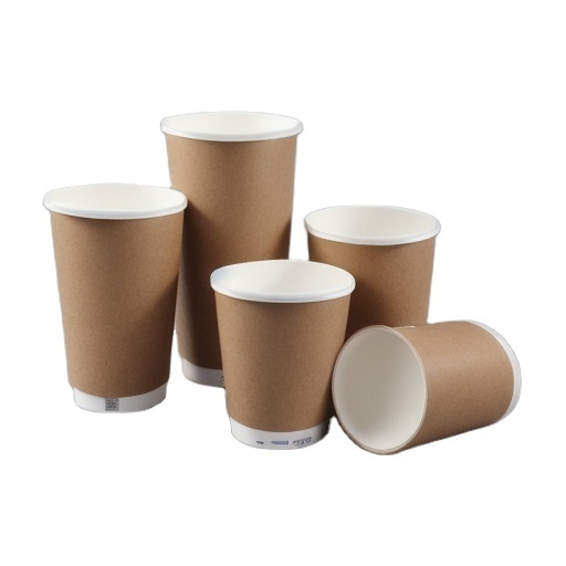 8 12 16 20 oz Biodegradable Coffee Cups Made of Craft Paper with Stamping Vanishing Customize Print Handling for Industrial Use