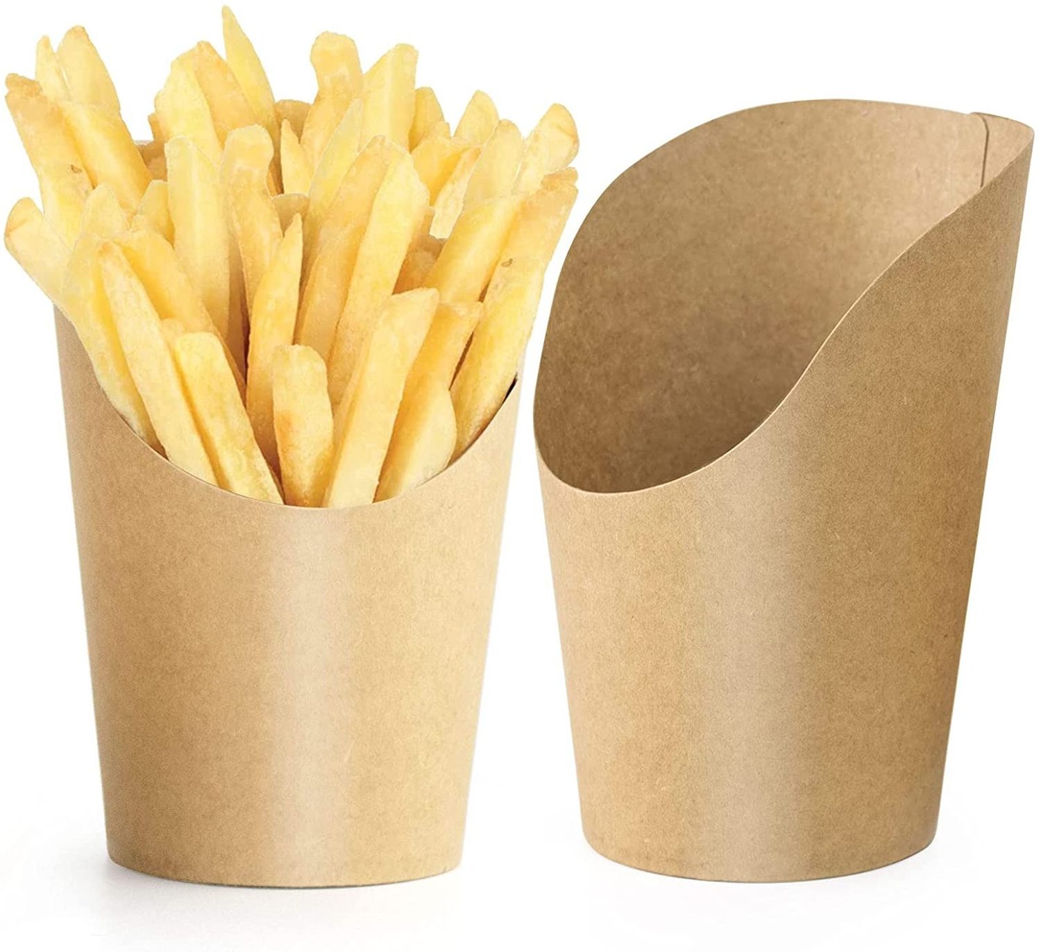 32OZ Kraft Paper Fast Food Restaurant Paper Chip Scoop French Fries Puff Eggs Holder Cup for Take Away