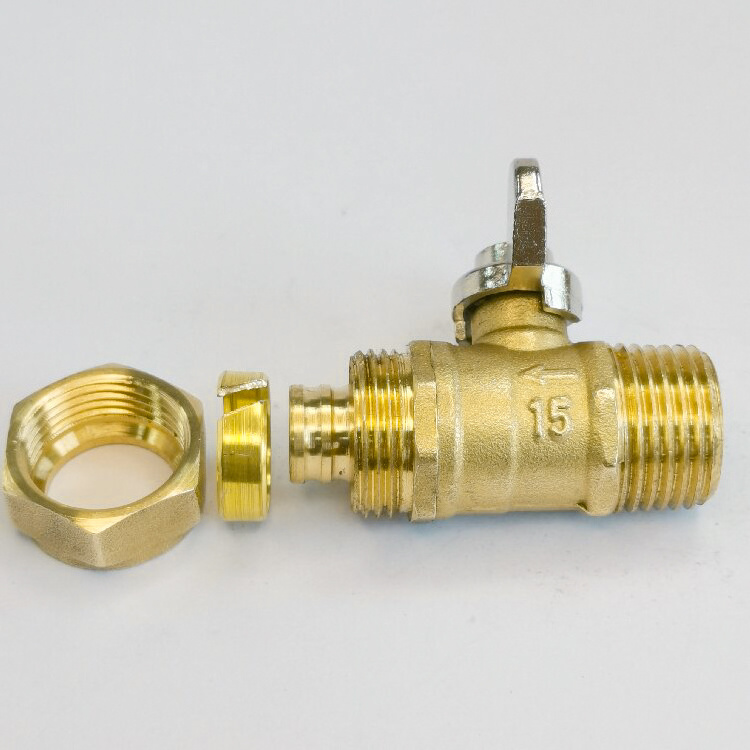 Factory Direct Wholesale Manual Ball Valve Male Pex Pipe Forged Butterfly Handle Brass Ball Valve