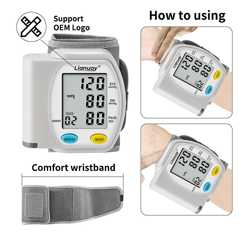 Lianuoy Custom Wrist Sphygmomanometer Price With Voice Family Health Bp Check Machine Blood Pressure Monitor Digital