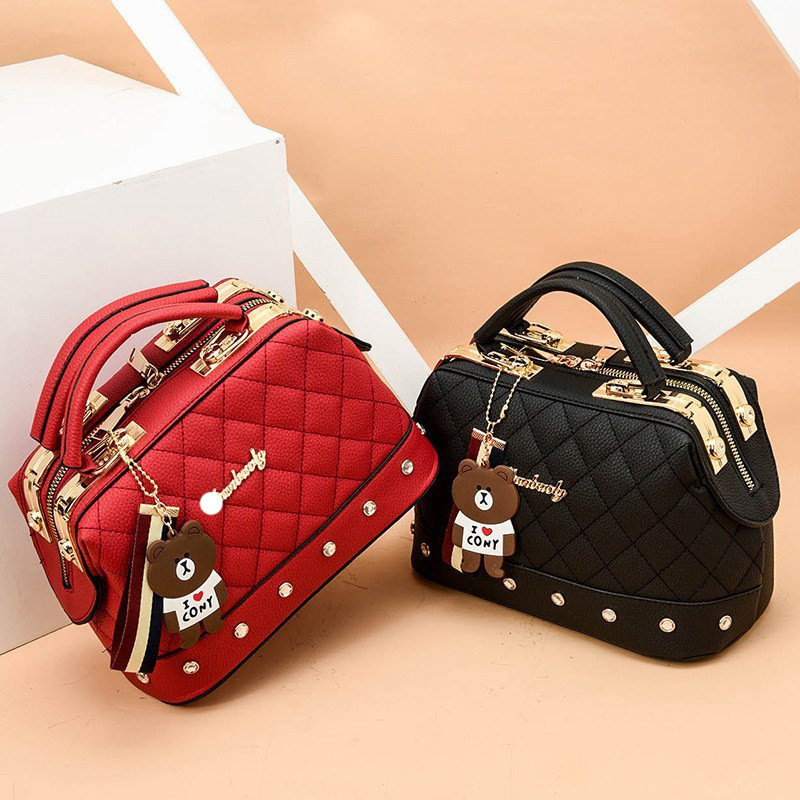 Plaid Handbag Shoulder Diamonds Womens Handbags Korean Portable Handbag