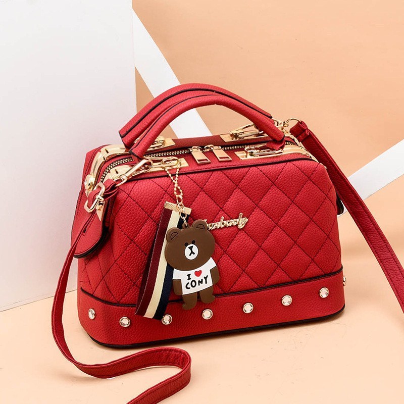 Plaid Handbag Shoulder Diamonds Womens Handbags Korean Portable Handbag