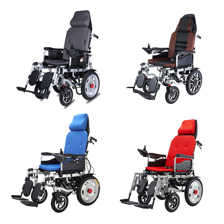 Hot sale wholesale foldable portable disabled wheelchair full reclining electric wheelchair