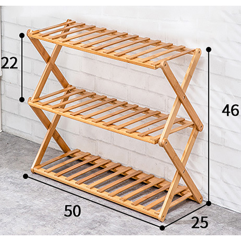 New Arrival Bamboo Foldable Multilayer Free-Installation Portable Shoe Rack Shelf Storage Organizer For Entryway Closet Hallway