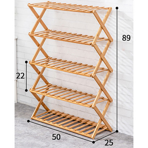 New Arrival Bamboo Foldable Multilayer Free-Installation Portable Shoe Rack Shelf Storage Organizer For Entryway Closet Hallway