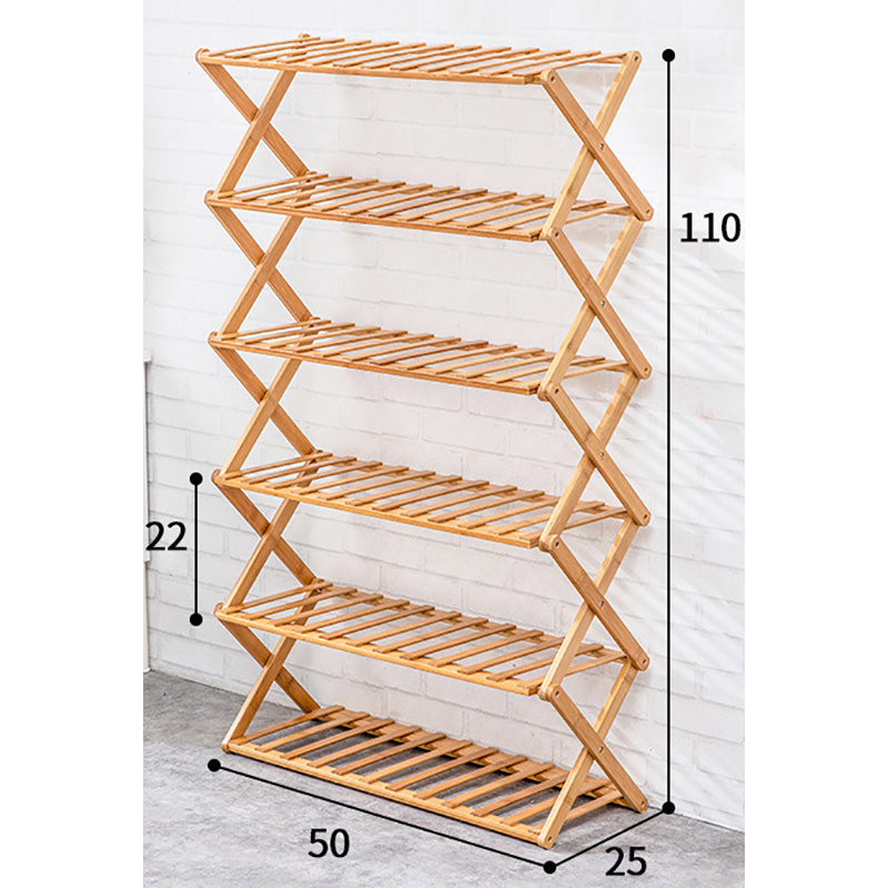 New Arrival Bamboo Foldable Multilayer Free-Installation Portable Shoe Rack Shelf Storage Organizer For Entryway Closet Hallway