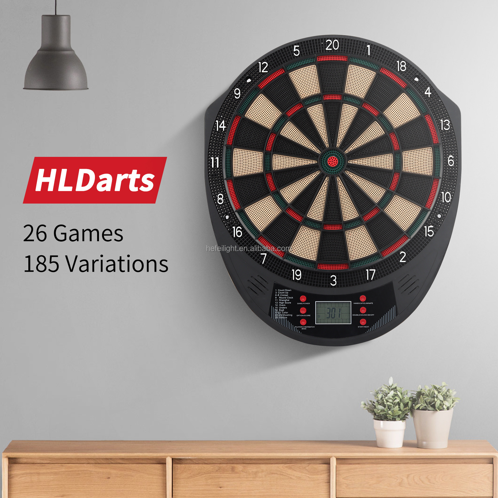 China Professional dart board supplier,Electronic Dartboard with Alloy soft tip darts.Logo printed,Color box accepted