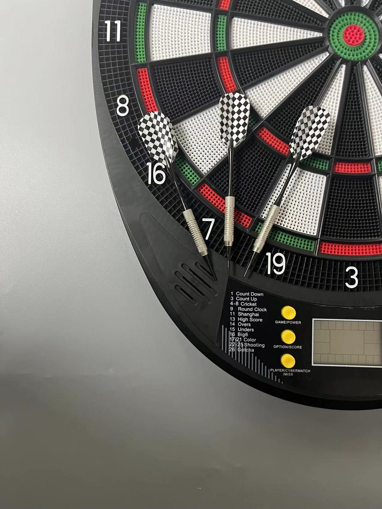 China Professional dart board supplier,Electronic Dartboard with Alloy soft tip darts.Logo printed,Color box accepted