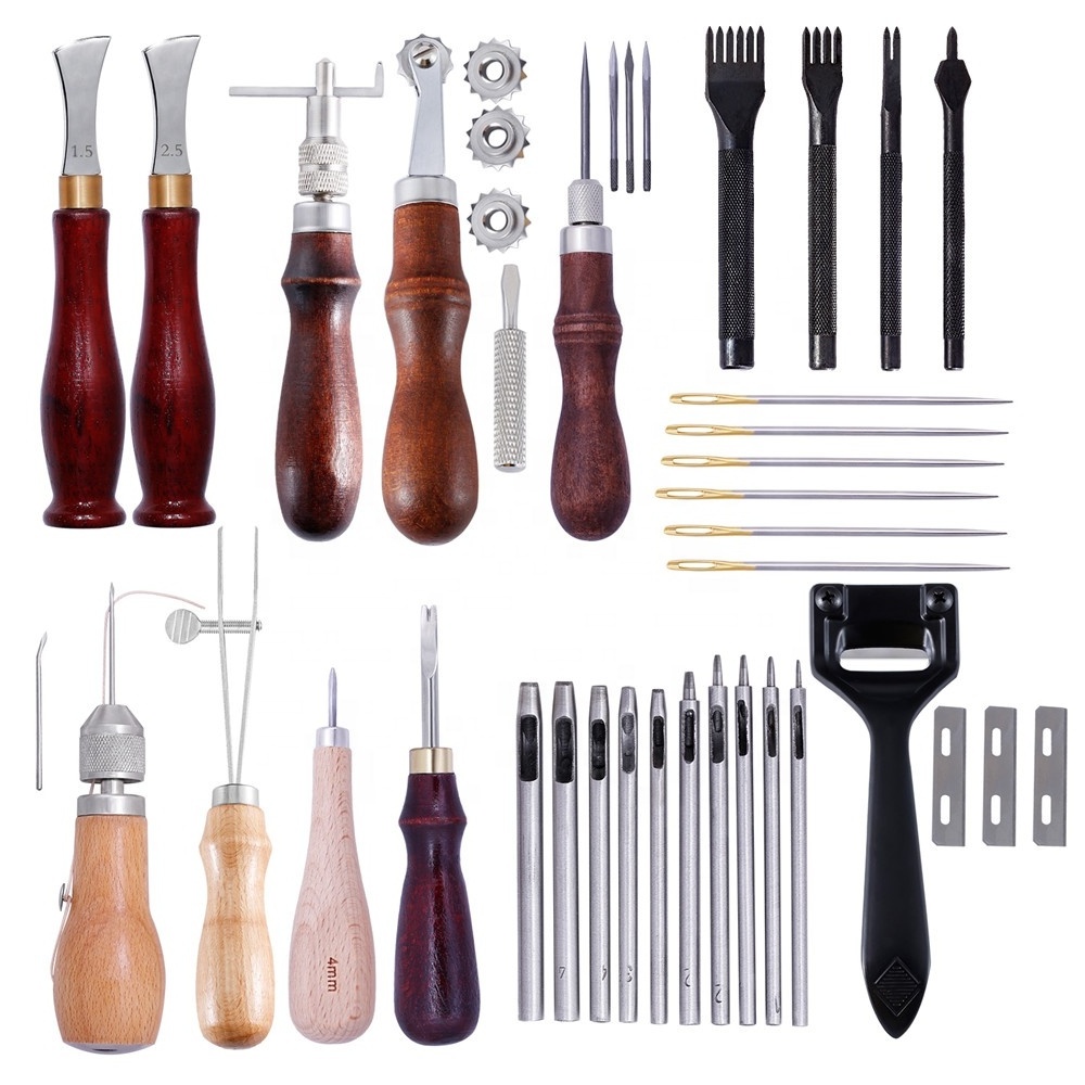 L27 DIY leathercraft kits carving leather Tools Set Hollow Metal Punch for Leather Hand Working