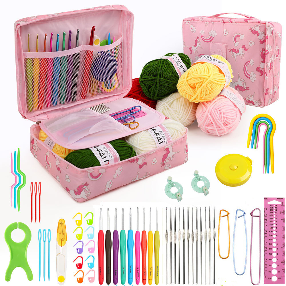 Factory Wholesale crochet set hook Diy knitting tools set crochet kit for complete beginners