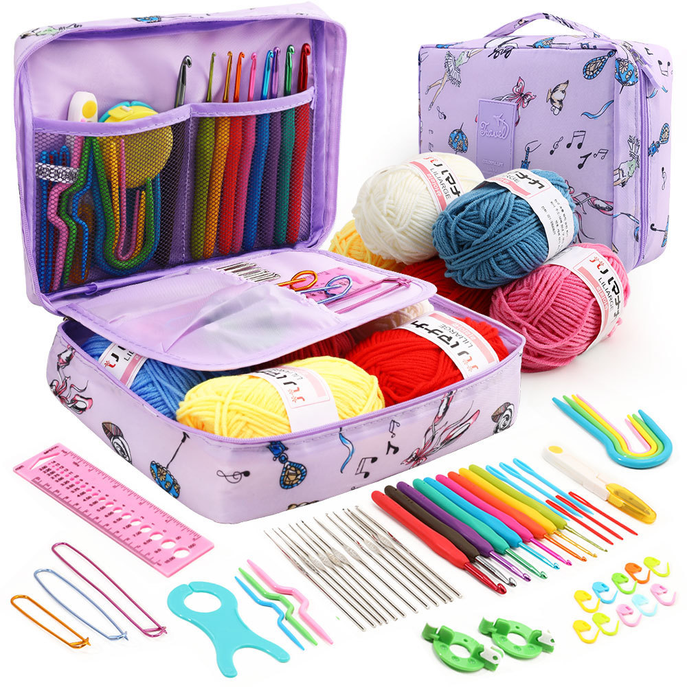 Factory Wholesale crochet set hook Diy knitting tools set crochet kit for complete beginners