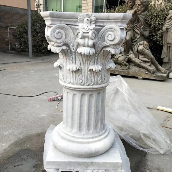 Outdoor House Balcony Decorative Roman Square Greek Gate Lowes Building Pillar Design Indoor Round Marble Stone Column