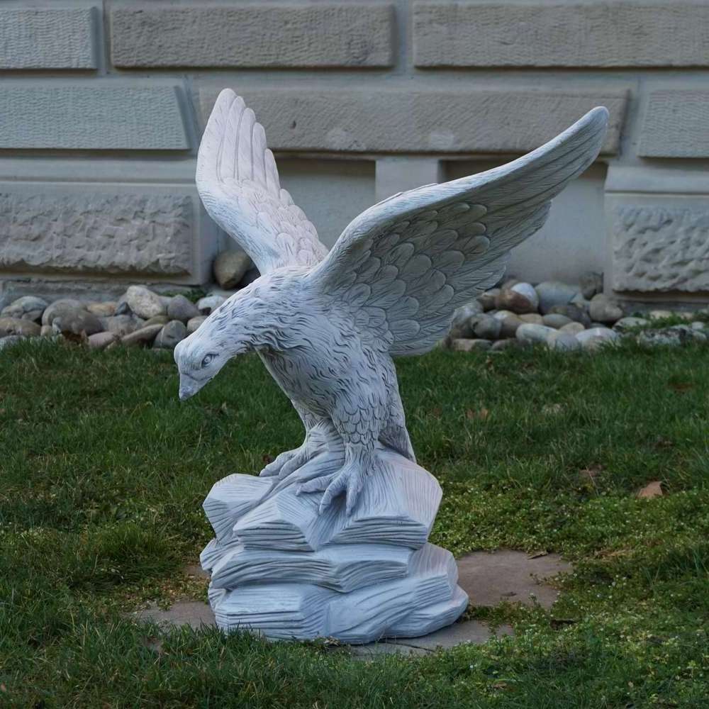 Hot Sell Large Eagle Brown Black Sculpture Marble Stone Eagle Statue For Garden Decoration