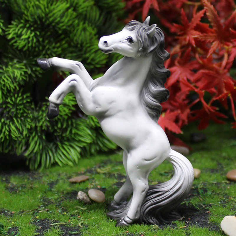 Custom Fiberglass animal statue molds mosaic life size resin white horse for sale