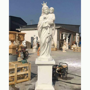 Custom Outdoor West Style Famous Religious Figure Statues Life Size Painting Fiberglass Virgin Mary Statue For Church Decoration