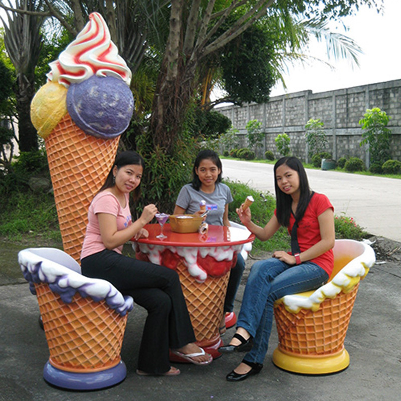 Hot Sell Outdoor Ice Cream Cone Ice Cream Shape Display Ice Cream Chairs For Decoration