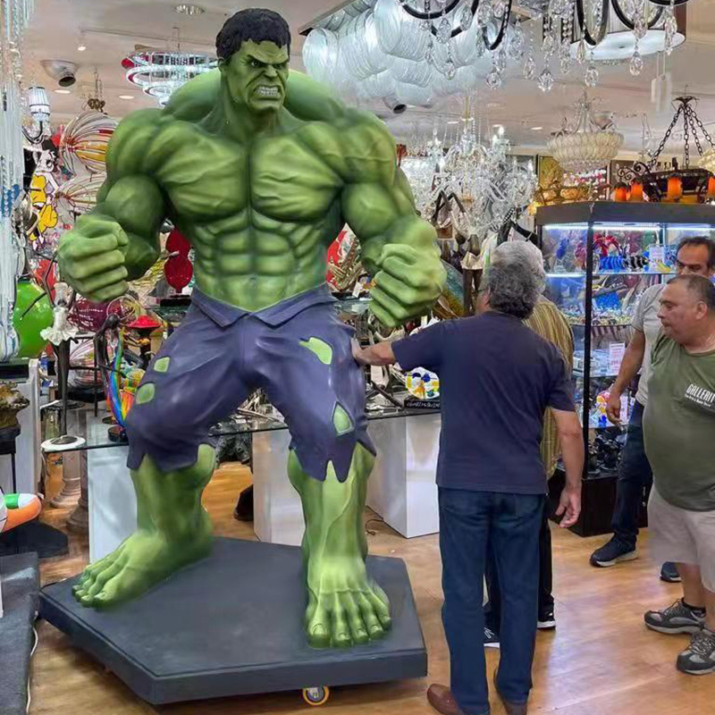 Outside Decoration Modern large marvel sculpture fiberglass Incredible Hulk statue For Sale