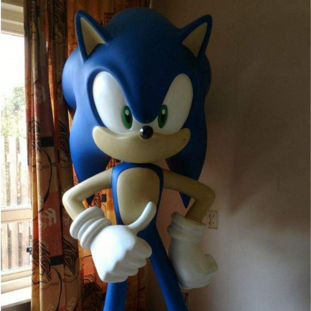 Factory Direct Sell Fiberglass Cartoon Sonic Statue Large Life Size Figure Sculpture Resin Statue