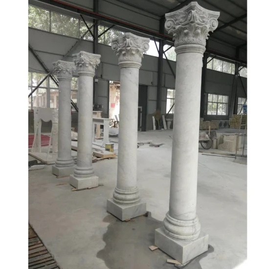 Outdoor House Balcony Decorative Roman Square Greek Gate Lowes Building Pillar Design Indoor Round Marble Stone Column