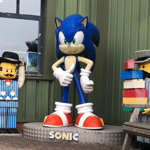 Wholesale Custom Cartoon Sonic Sculpture Movie Action Sonic Figure Resin Statue Blue Hedgehog Statue