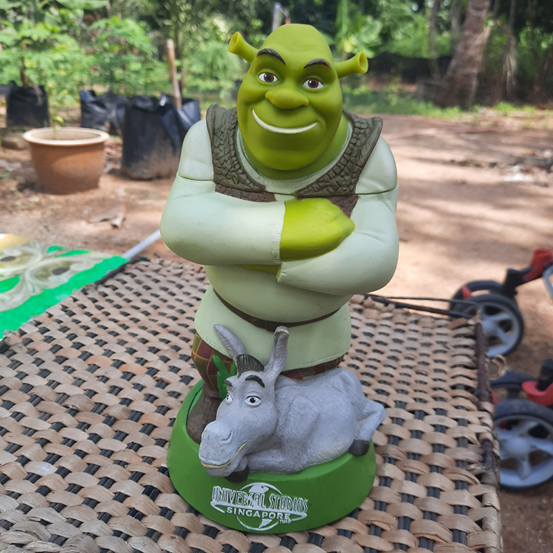 Custom Handmade Life Size Fiberglass Shark Sculpture Cartoon Figure Resin Monster Shrek Statue For Outside Decor