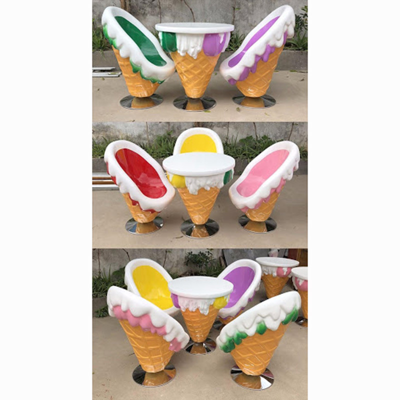 Hot Sell Outdoor Ice Cream Cone Ice Cream Shape Display Ice Cream Chairs For Decoration