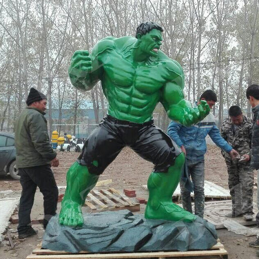 Outside Decoration Modern large marvel sculpture fiberglass Incredible Hulk statue For Sale