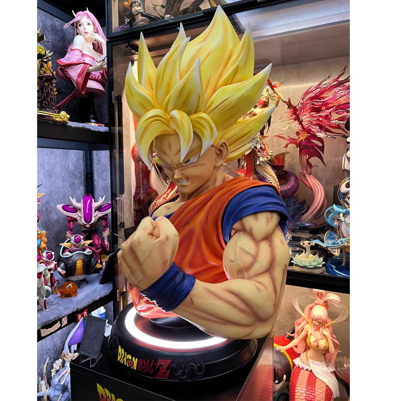 Customized Life Size Fiberglass GK bust  Japanese Anime Resin Dragon Ball Goku Kakarotto Statue For Collection Gift