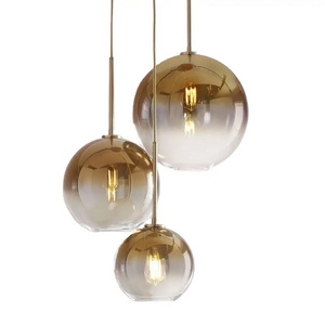 Home Lighting Bubble Ball Led Ceiling Pendant Lamps Modern Design Ball Hanging Wire Light Fixture E27 Glass Indoor Gold / Silver