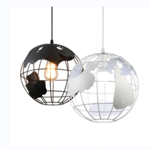 Modern Vintage Metal Shade Light Fixtures Hanging Metal Iron Globe Pendant Lights