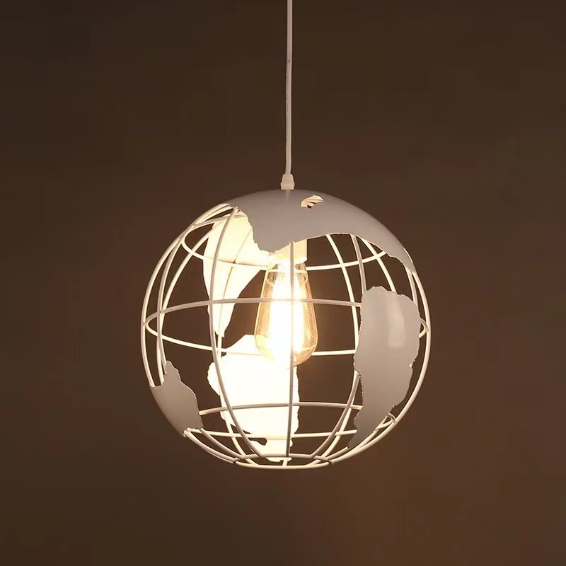 Modern Vintage Metal Shade Light Fixtures Hanging Metal Iron Globe Pendant Lights