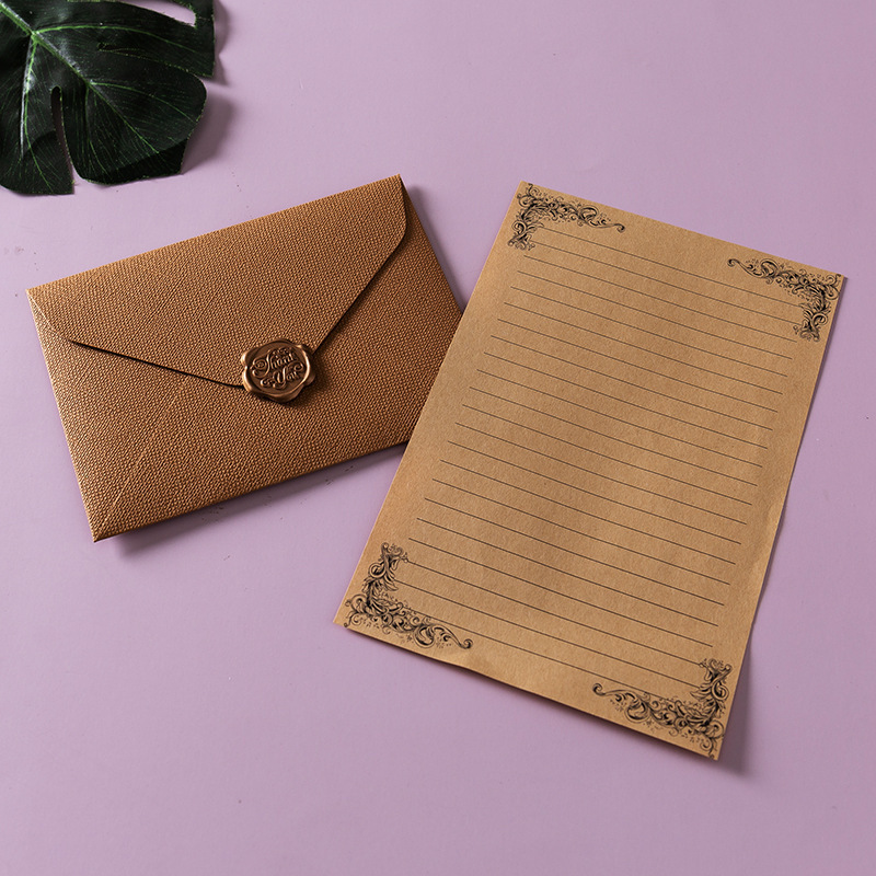 Factory Wholesale Brown Kraft Paper Gift Envelope Embossment Manila Paper Wallet Envelopes