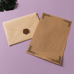 Factory Wholesale Brown Kraft Paper Gift Envelope Embossment Manila Paper Wallet Envelopes