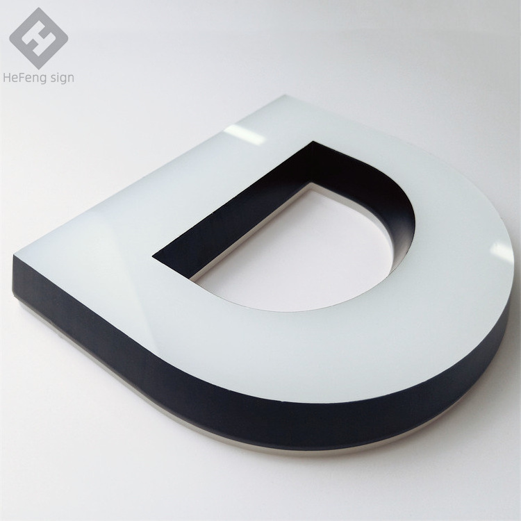 Factory Indoor Face and Back Lit Advertising Lighted Business Logo Sign 3d Acrylic Led Letter