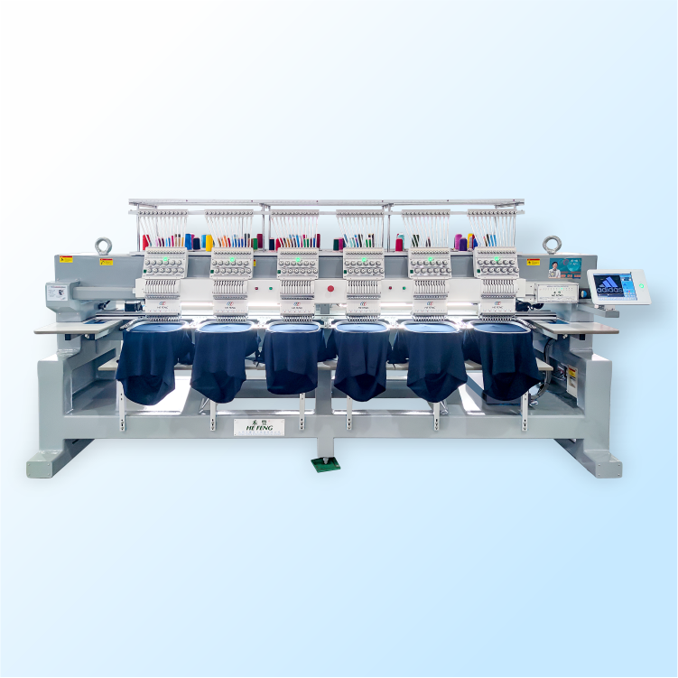 6 heads 12 needles cap color touch LCD screen embroidery machine with factory price