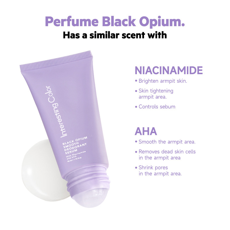 Private Label Fragrances Femme Underarm Deodorant  Lasting Body Lady Smooth Skin Niacinamide AHA Deodorant Serum Antiperspirant