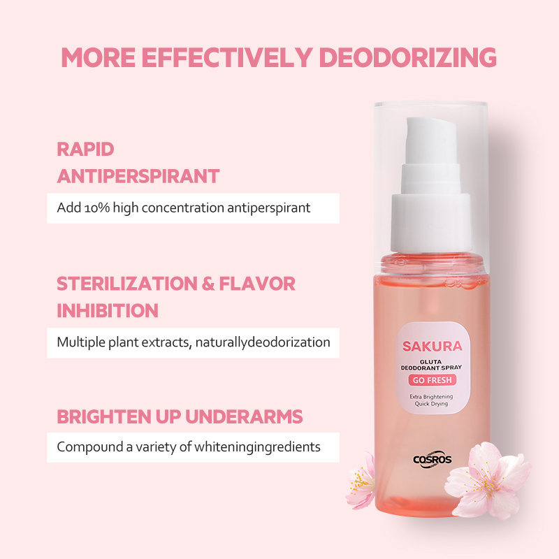 Wholesale Sakura Travel Deodorant Spray  Odor Inhibition Brighten Underarms Antiperspirant Body Care Products