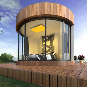 Circular design prefab house luxury wooden tiny house,steel living home, modular home