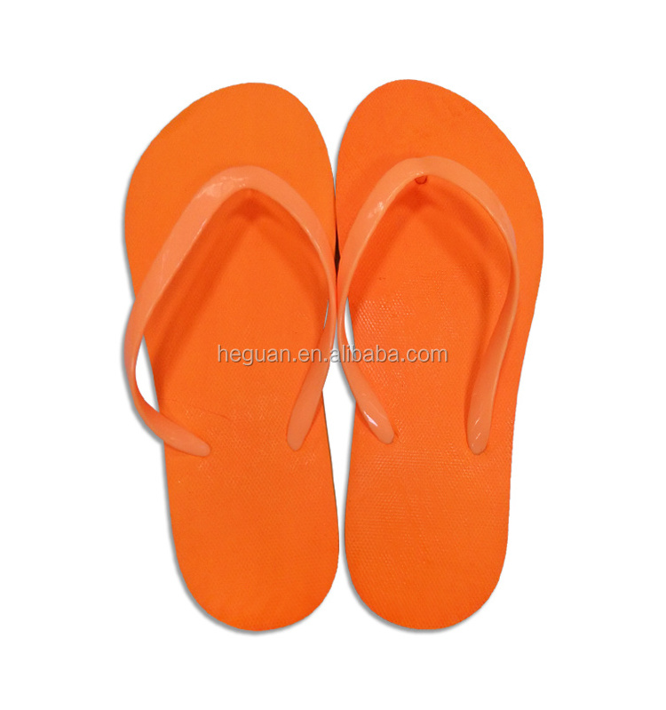 neon yellow pe sole pvc strap plain woman flip flops