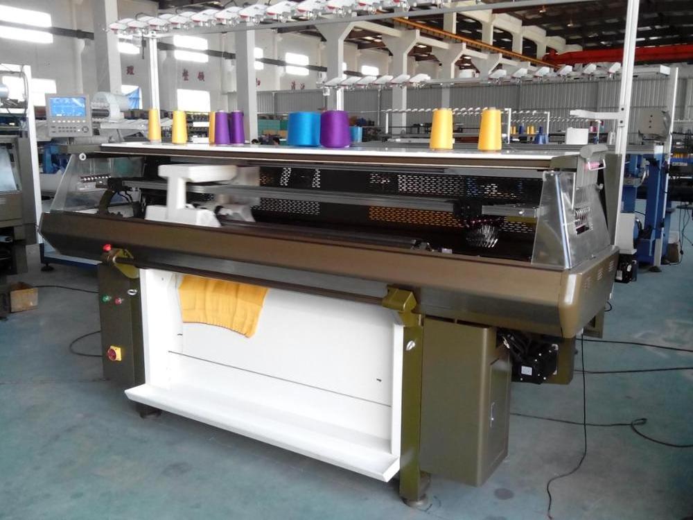 High Quality hand semi auto three gauge sweater flat knitting machine