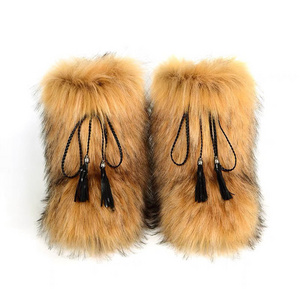 Fashion Trend Plus Size Plush Warm Style Winter Boots Women Shoes Hot Sell Faux Fur Boots Ladies New Design Furry Snow Boots