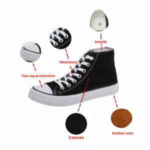 Bulk Wholesale Shoes zapatos de hombre Custom Classic High Top Skateboarding Custom Logo Sneakers Men Canvas Shoes For Men