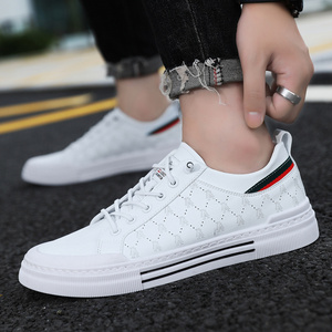 Low Price Wholesale Factory White Print Shoes Leather Walking Style Men's Casual Skate Skateboard Shoes